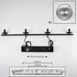 Koyoto Suspension, Boule lumineuse, Suspension Clair, Fumé, 4 lumières
