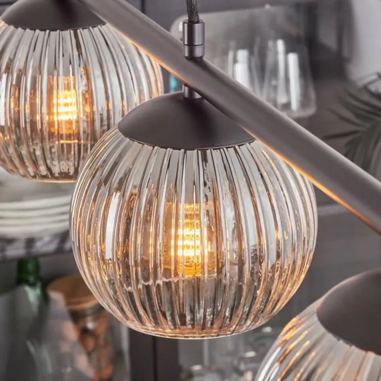 Koyoto Suspension, Boule lumineuse, Suspension Clair, Fumé, 4 lumières