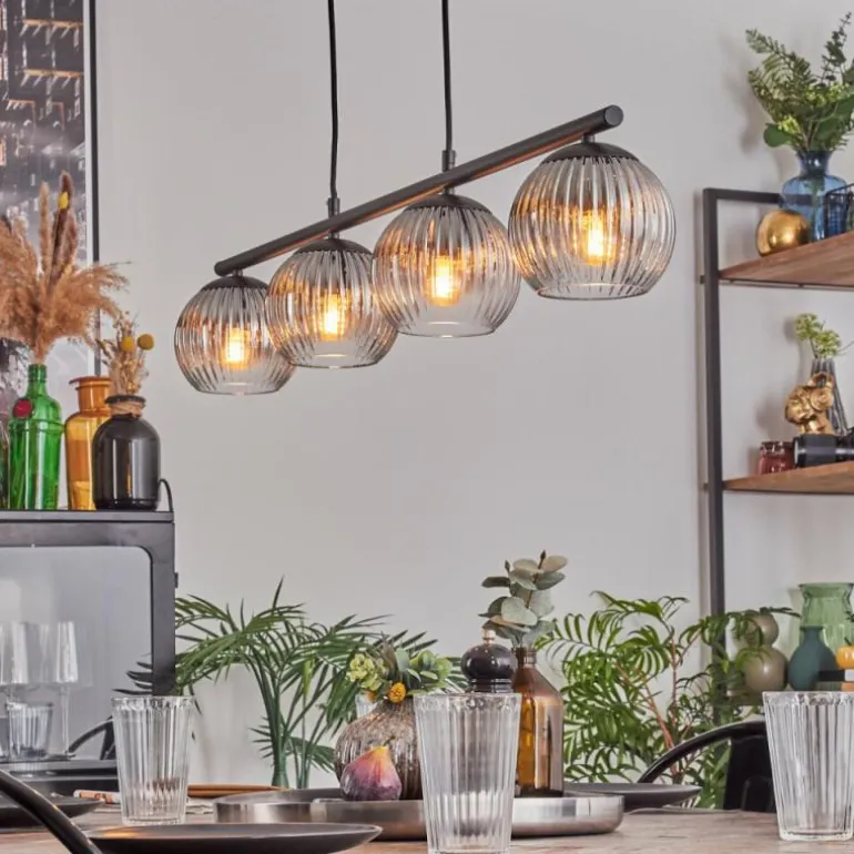 Koyoto Suspension, Boule lumineuse, Suspension Clair, Fumé, 4 lumières