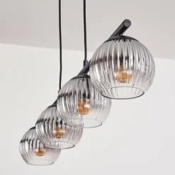 Koyoto Suspension, Boule lumineuse, Suspension Clair, Fumé, 4 lumières