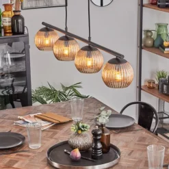 Koyoto Suspension, Boule lumineuse, Suspension Ambre, 4 lumières