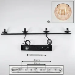 Koyoto Suspension, Boule lumineuse, Suspension Ambre, 4 lumières