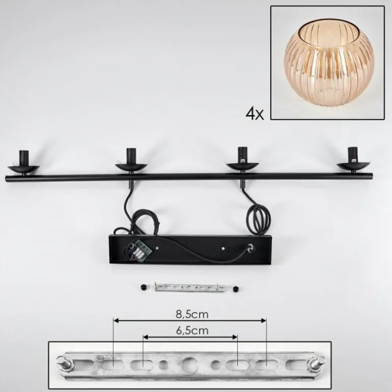 Koyoto Suspension, Boule lumineuse, Suspension Ambre, 4 lumières