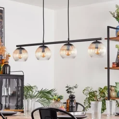 Koyoto Suspension, Boule lumineuse, Suspension Ambre, Clair, 4 lumières