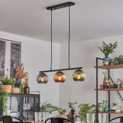 Koyoto Suspension, Boule lumineuse, Suspension Bleu, Vert, Cuivré, 3 lumières