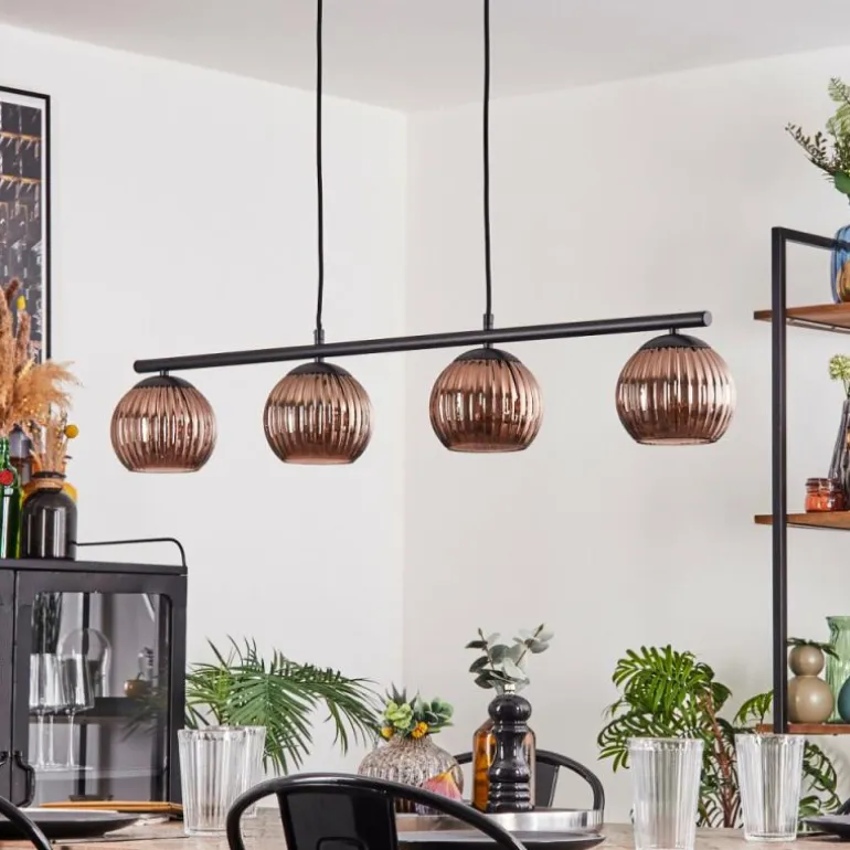 Koyoto Suspension, Boule lumineuse, Suspension Cuivré, 4 lumières