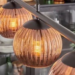 Koyoto Suspension, Boule lumineuse, Suspension Cuivré, 4 lumières