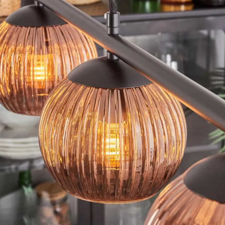 Koyoto Suspension, Boule lumineuse, Suspension Cuivré, 4 lumières