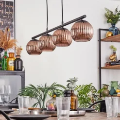 Koyoto Suspension, Boule lumineuse, Suspension Cuivré, 4 lumières
