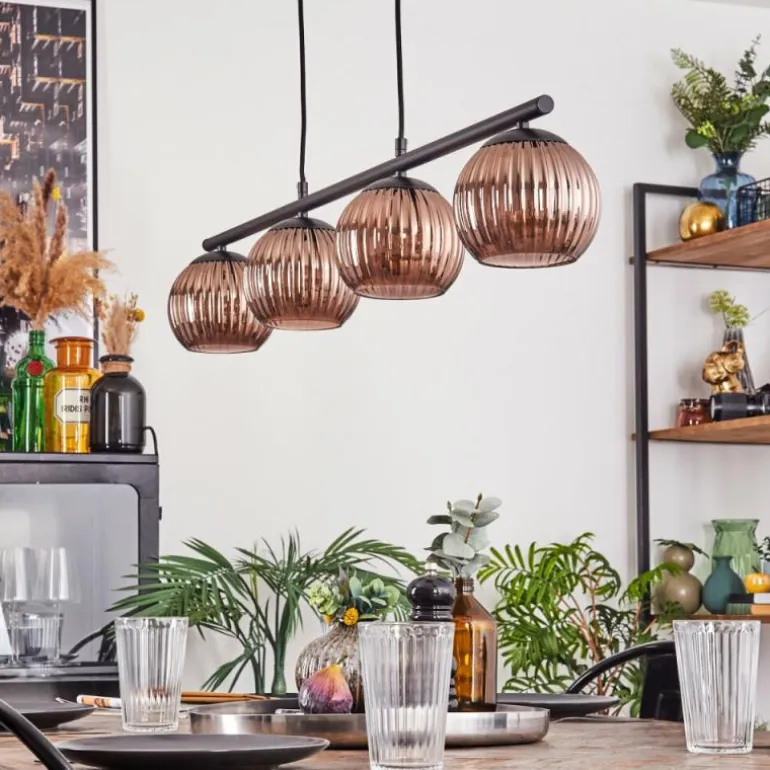 Koyoto Suspension, Boule lumineuse, Suspension Cuivré, 4 lumières