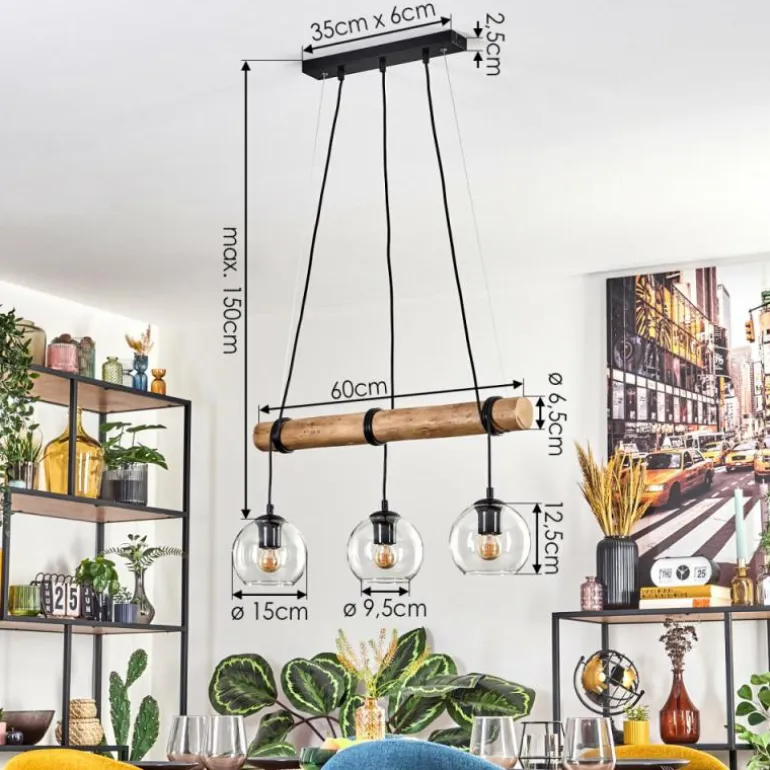 Koyoto Suspension, Boule lumineuse, Suspension Écru, Noir, 3 lumières