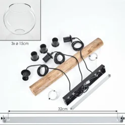 Koyoto Suspension, Boule lumineuse, Suspension Écru, Noir, 3 lumières