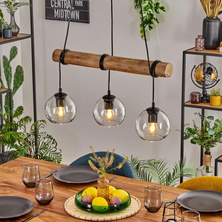 Koyoto Suspension, Boule lumineuse, Suspension Écru, Noir, 3 lumières