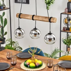 Koyoto Suspension, Boule lumineuse, Suspension Écru, Noir, 3 lumières