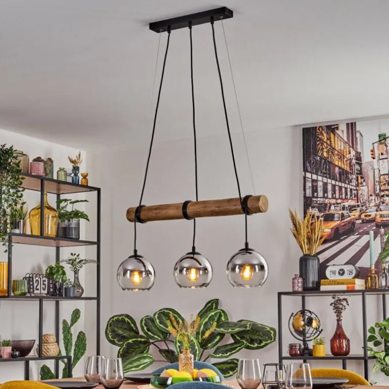 Koyoto Suspension, Boule lumineuse, Suspension Écru, Noir, 3 lumières