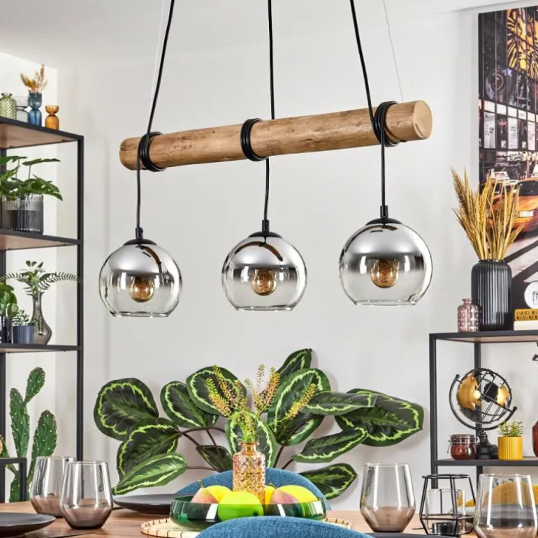 Koyoto Suspension, Boule lumineuse, Suspension Écru, Noir, 3 lumières