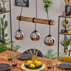 Koyoto Suspension, Boule lumineuse, Suspension Écru, Noir, 3 lumières