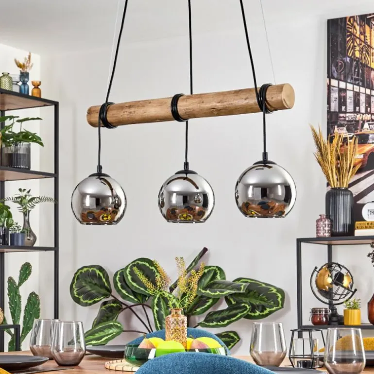 Koyoto Suspension, Boule lumineuse, Suspension Écru, Noir, 3 lumières