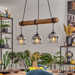 Koyoto Suspension, Boule lumineuse, Suspension Écru, Noir, 3 lumières