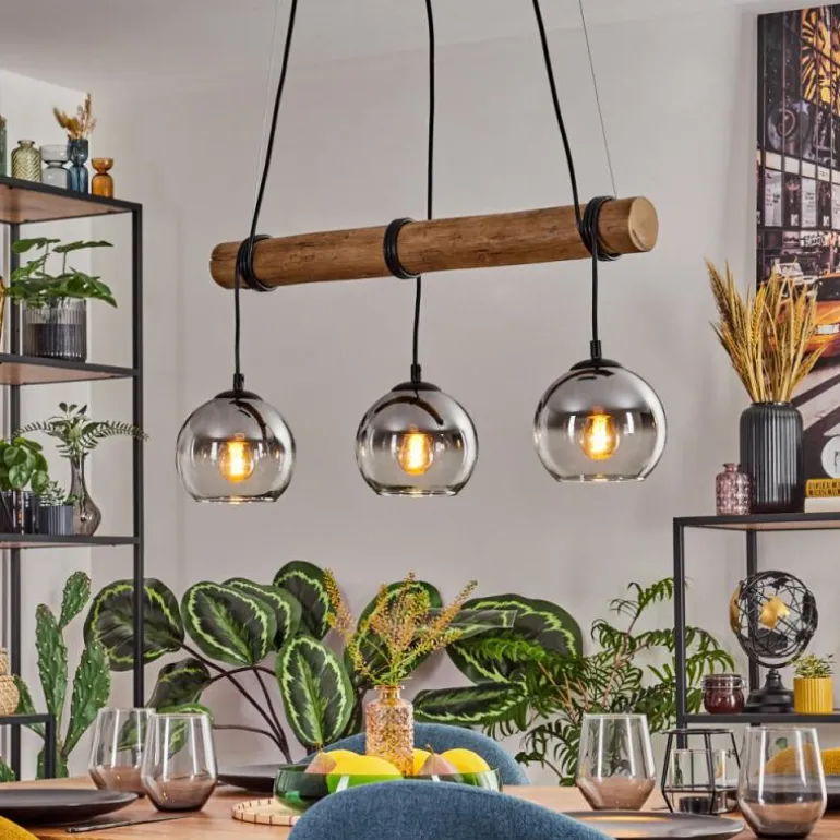 Koyoto Suspension, Boule lumineuse, Suspension Écru, Noir, 3 lumières