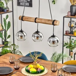 Koyoto Suspension, Boule lumineuse, Suspension Écru, Noir, 3 lumières