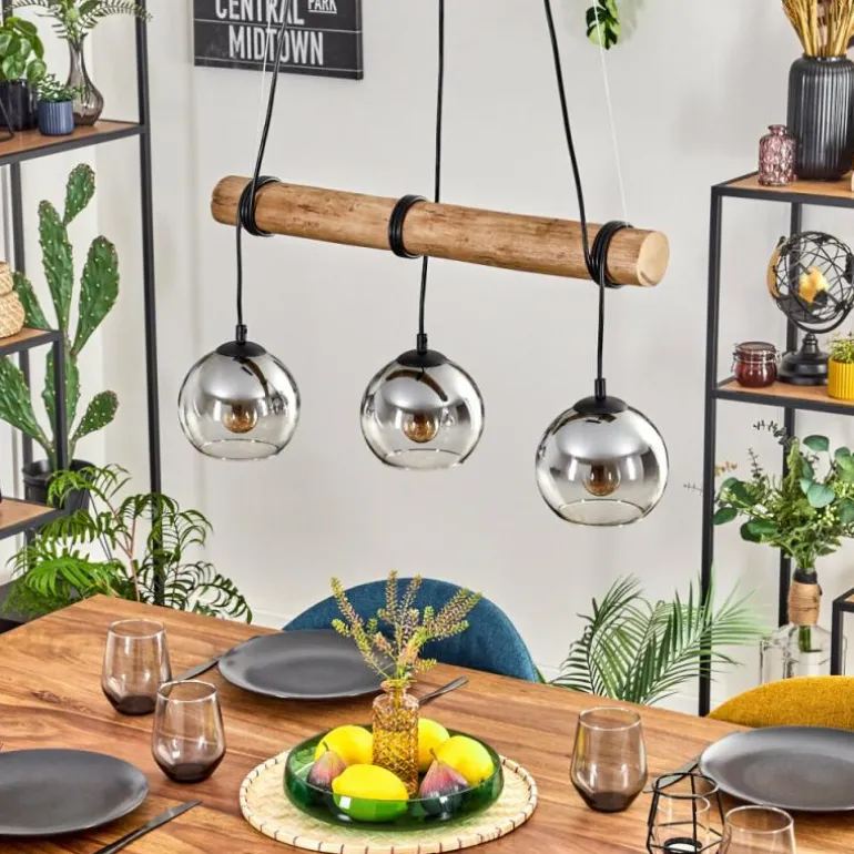 Koyoto Suspension, Boule lumineuse, Suspension Écru, Noir, 3 lumières