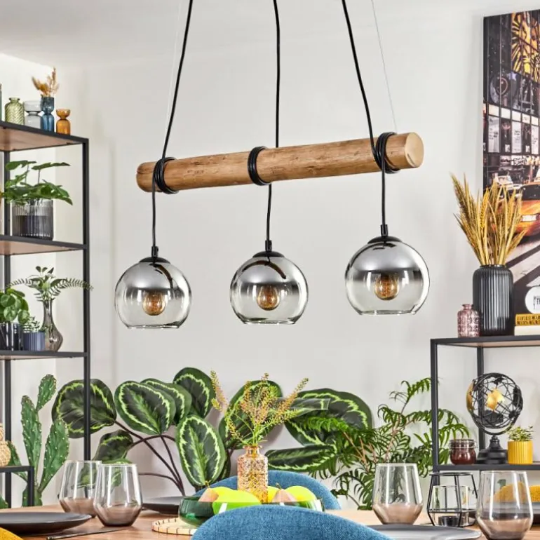 Koyoto Suspension, Boule lumineuse, Suspension Écru, Noir, 3 lumières