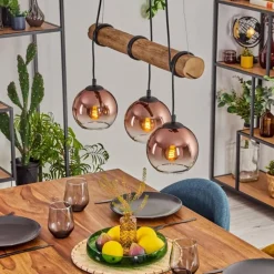 Koyoto Suspension, Boule lumineuse, Suspension Écru, Noir, 3 lumières