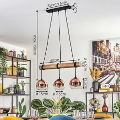 Koyoto Suspension, Boule lumineuse, Suspension Écru, Noir, 3 lumières