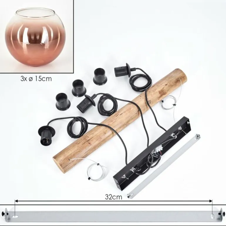 Koyoto Suspension, Boule lumineuse, Suspension Écru, Noir, 3 lumières