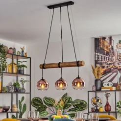 Koyoto Suspension, Boule lumineuse, Suspension Écru, Noir, 3 lumières