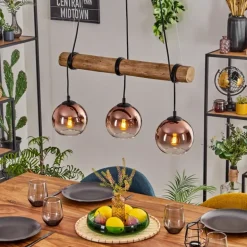 Koyoto Suspension, Boule lumineuse, Suspension Écru, Noir, 3 lumières