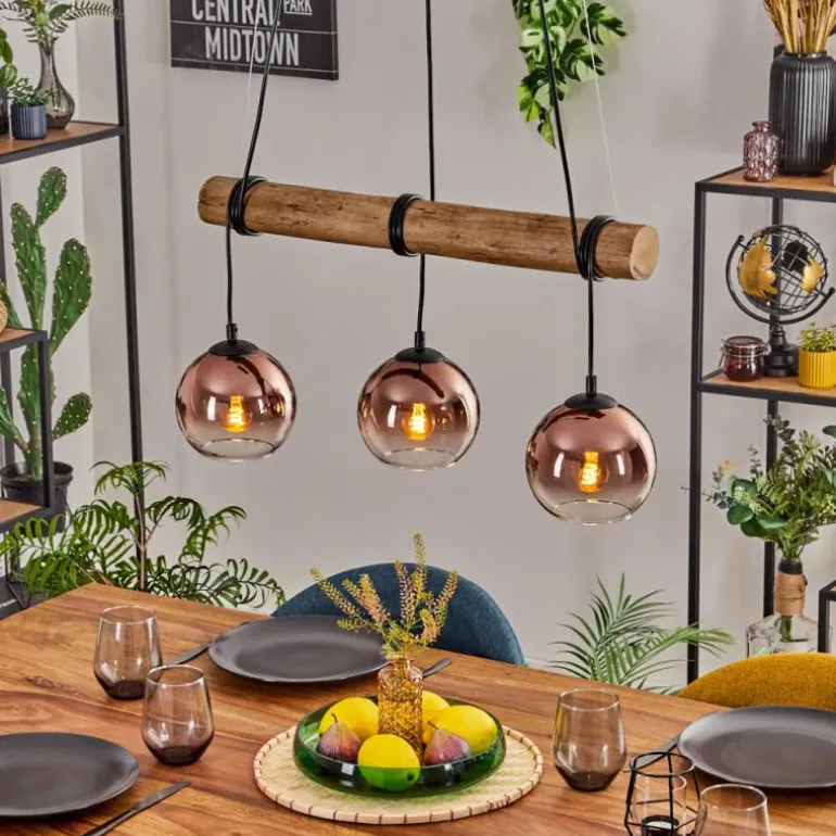 Koyoto Suspension, Boule lumineuse, Suspension Écru, Noir, 3 lumières