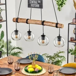 Koyoto Suspension, Boule lumineuse, Suspension Écru, Noir, 4 lumières