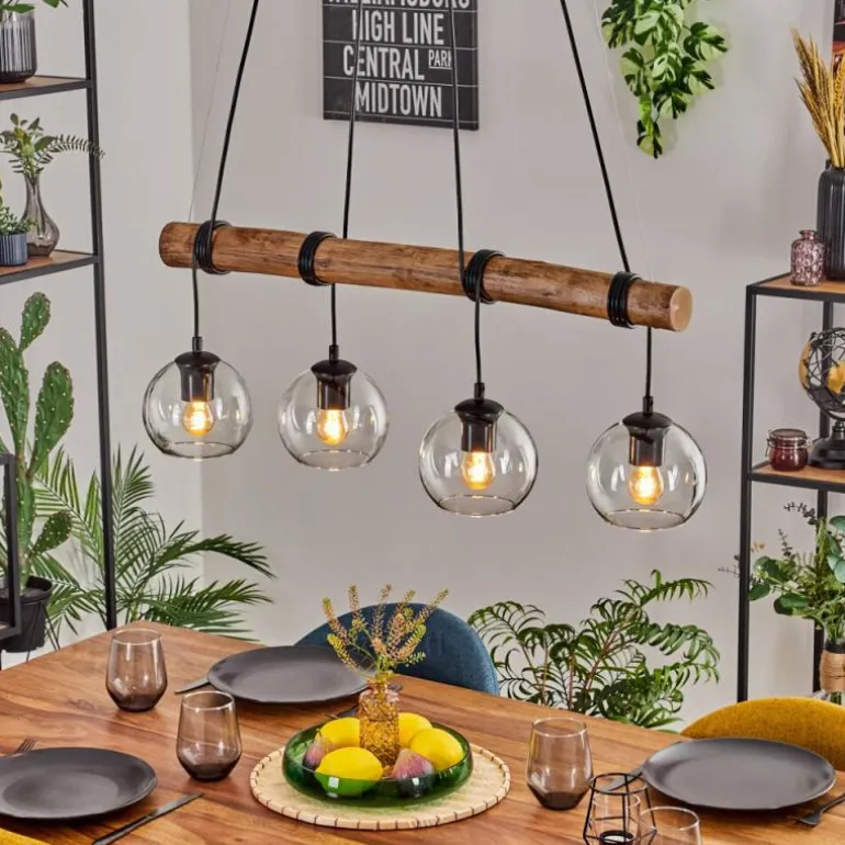 Koyoto Suspension, Boule lumineuse, Suspension Écru, Noir, 4 lumières