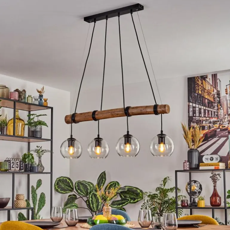 Koyoto Suspension, Boule lumineuse, Suspension Écru, Noir, 4 lumières