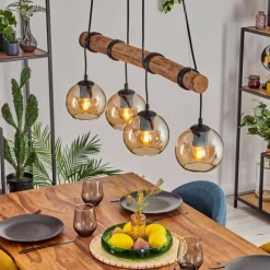 Koyoto Suspension, Boule lumineuse, Suspension Écru, Noir, 4 lumières