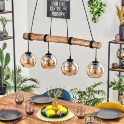 Koyoto Suspension, Boule lumineuse, Suspension Écru, Noir, 4 lumières