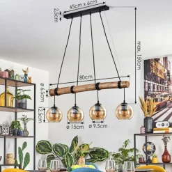 Koyoto Suspension, Boule lumineuse, Suspension Écru, Noir, 4 lumières