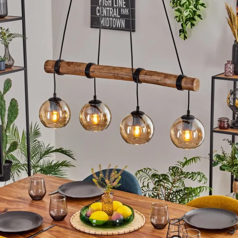 Koyoto Suspension, Boule lumineuse, Suspension Écru, Noir, 4 lumières