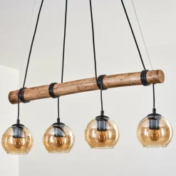 Koyoto Suspension, Boule lumineuse, Suspension Écru, Noir, 4 lumières