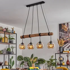 Koyoto Suspension, Boule lumineuse, Suspension Écru, Noir, 4 lumières