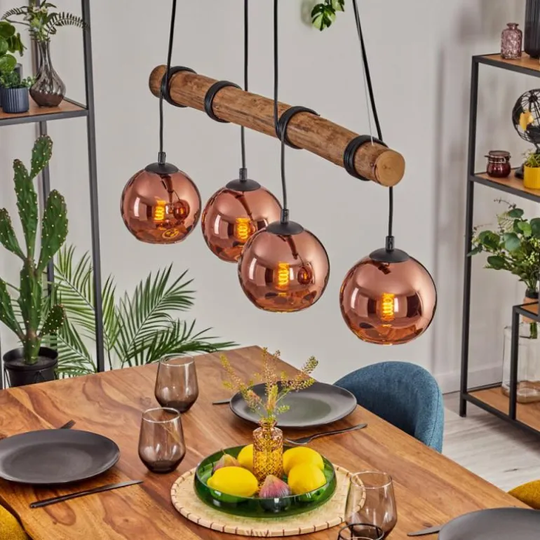 Koyoto Suspension, Boule lumineuse, Suspension Écru, Noir, 4 lumières