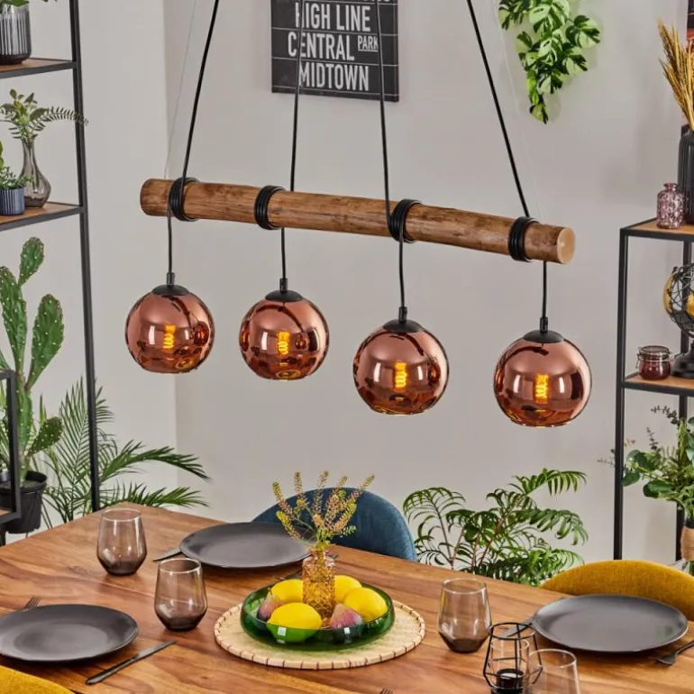 Koyoto Suspension, Boule lumineuse, Suspension Écru, Noir, 4 lumières
