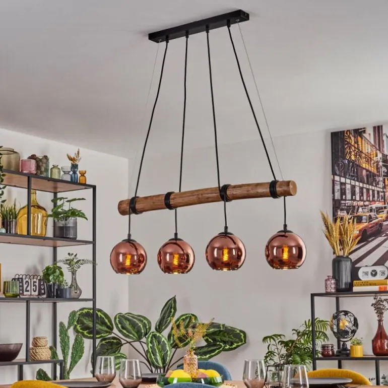 Koyoto Suspension, Boule lumineuse, Suspension Écru, Noir, 4 lumières