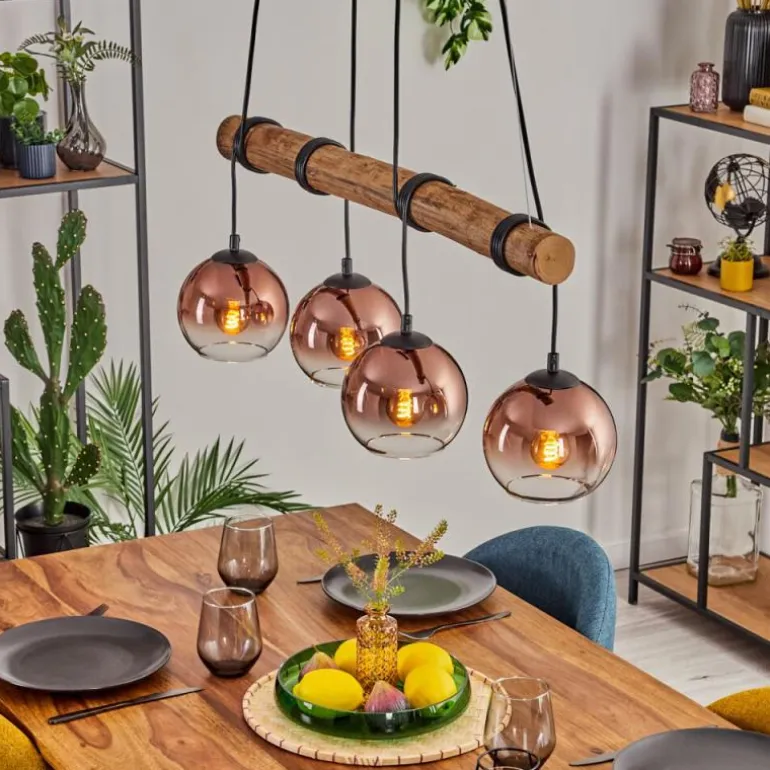 Koyoto Suspension, Boule lumineuse, Suspension Écru, Noir, 4 lumières