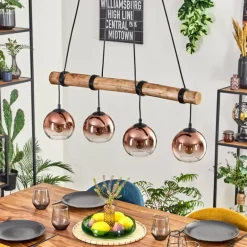 Koyoto Suspension, Boule lumineuse, Suspension Écru, Noir, 4 lumières