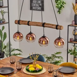 Koyoto Suspension, Boule lumineuse, Suspension Écru, Noir, 4 lumières
