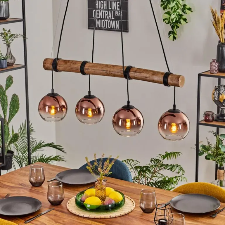 Koyoto Suspension, Boule lumineuse, Suspension Écru, Noir, 4 lumières
