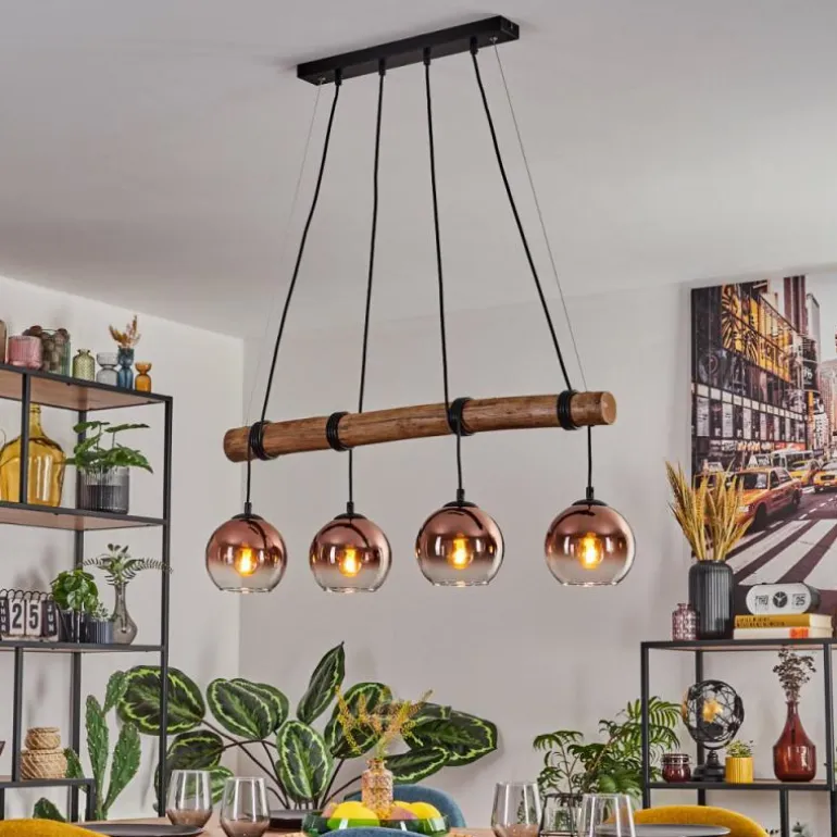 Koyoto Suspension, Boule lumineuse, Suspension Écru, Noir, 4 lumières